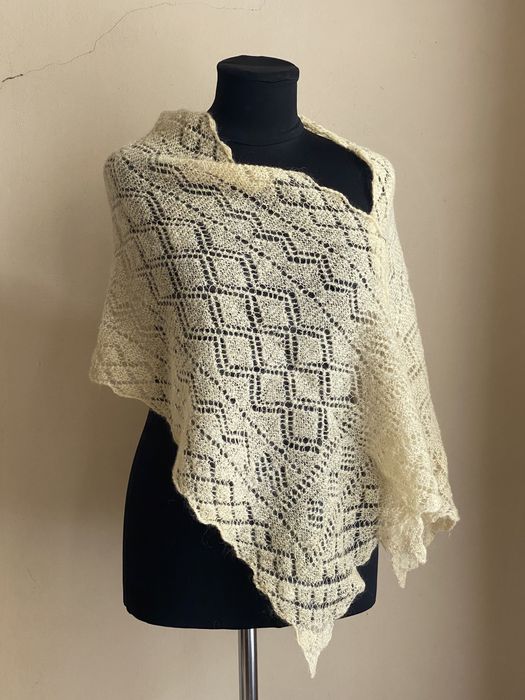 Шарф палантин пуховый паутинка винтаж