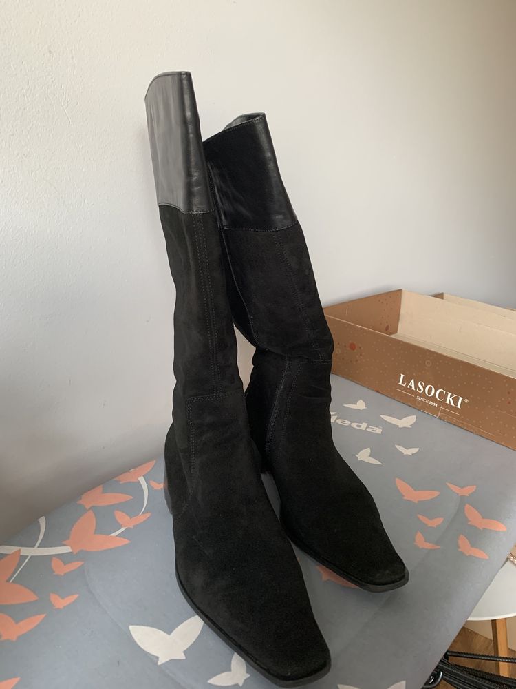 Kozaki czarne Lasocki r.40 stan bdb