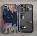 Etui case Samsung Galaxy A54 5G, czarny , brąz, 2 sztuki