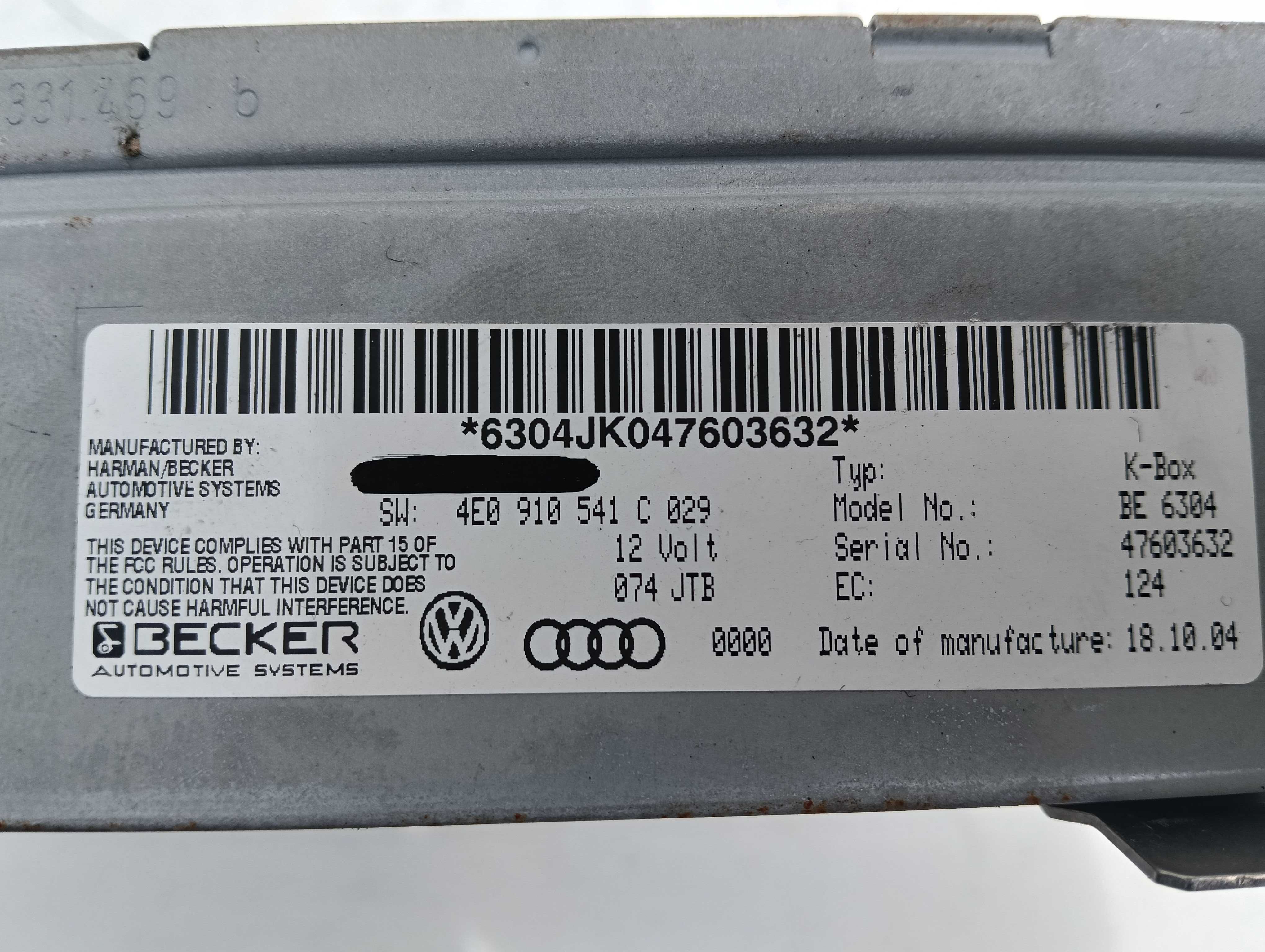 Sterownik Radiowy Odbiornik Audi Q7 4L 4E0,035,541PX WYSYŁKA A8