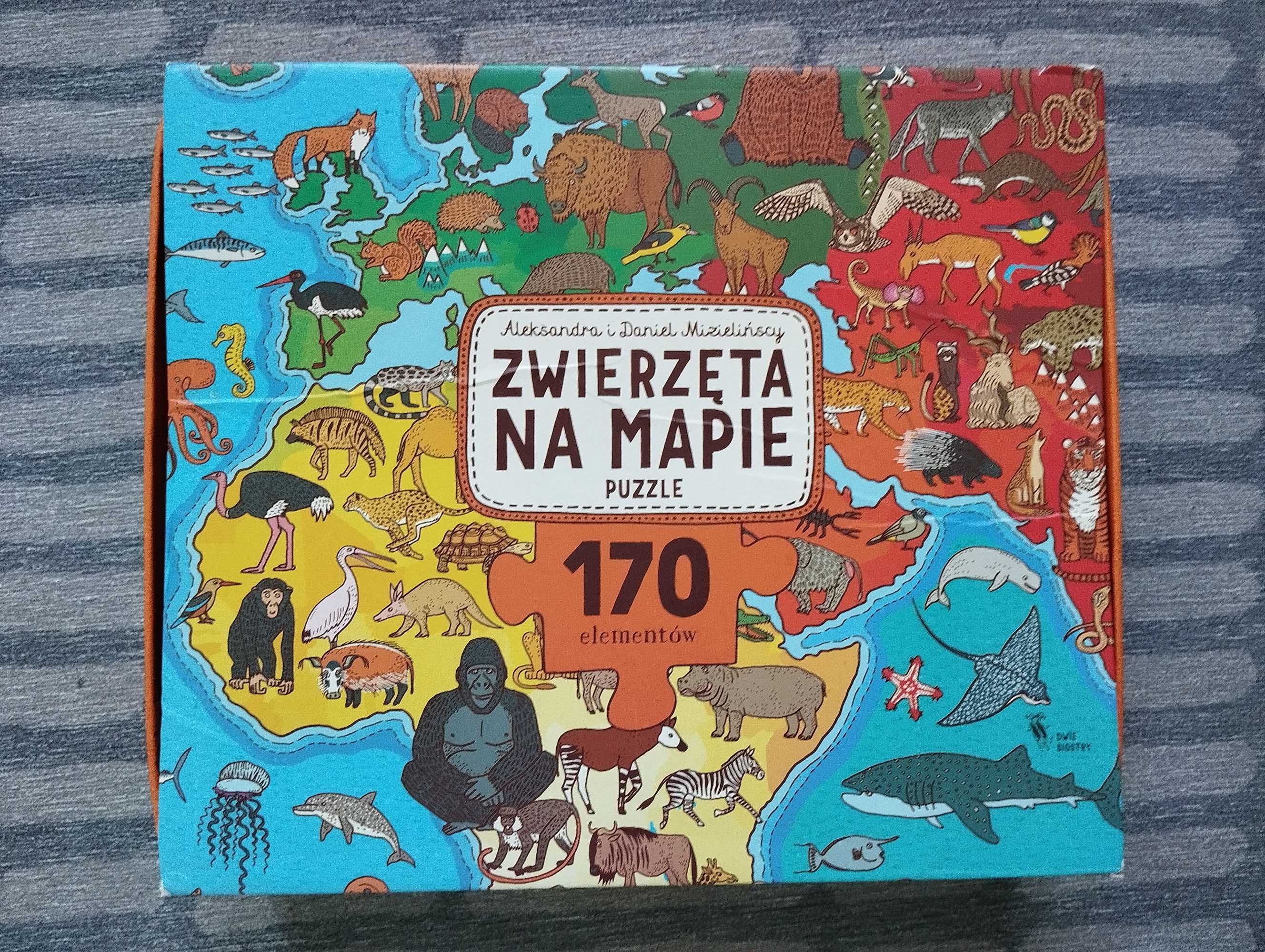 Dwie Siostry Mizielińscy puzzle Zwierzęta Na Mapie