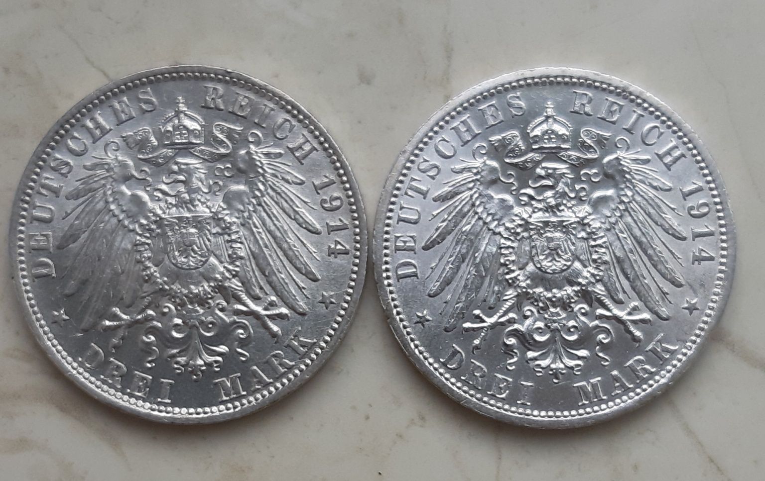 3 марки 1914 Ангальт, Баварія