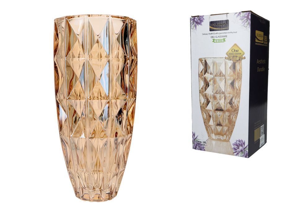 Wazon szklany duży - kolor bursztynowy