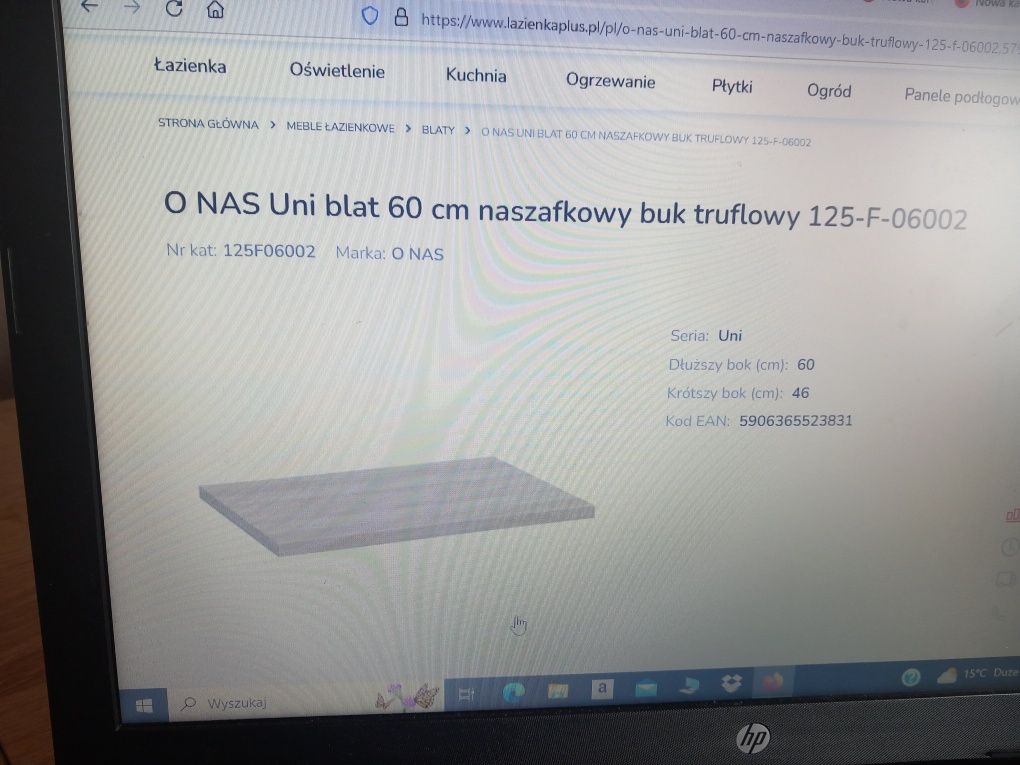 Blat na szafkowy 60 buk truflowy