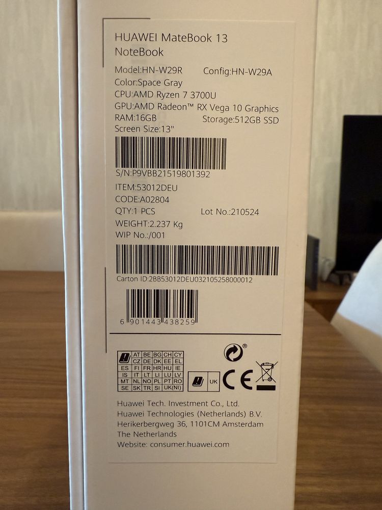 Portátil Huawei MateBook 13 AMD Ryzen 7 - 16GB - 512GB