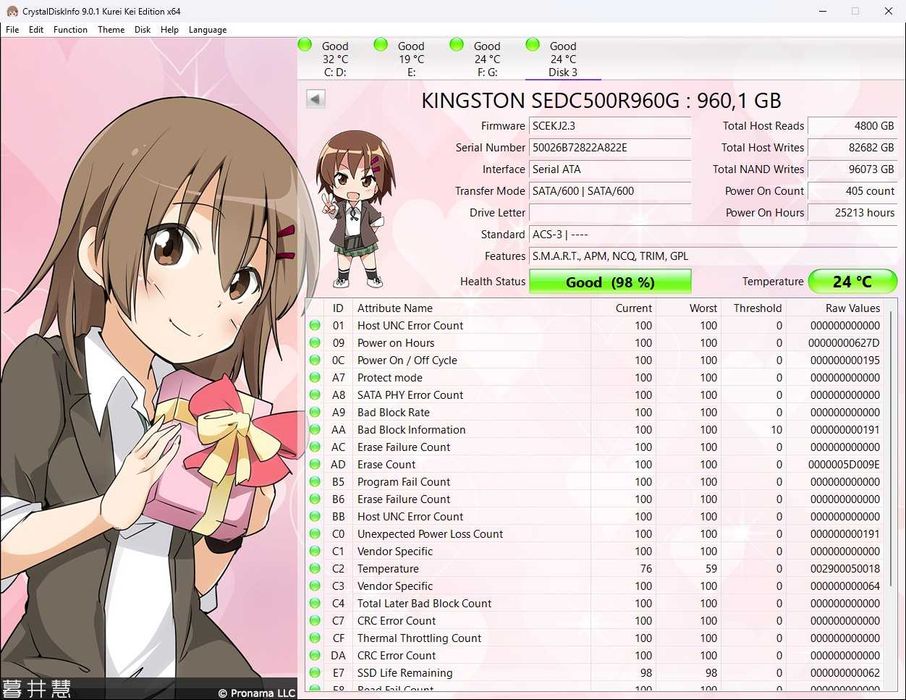 SSD  Kingston DC500R 960 GB  2,5"  SATA rev. 3.0 Data Center