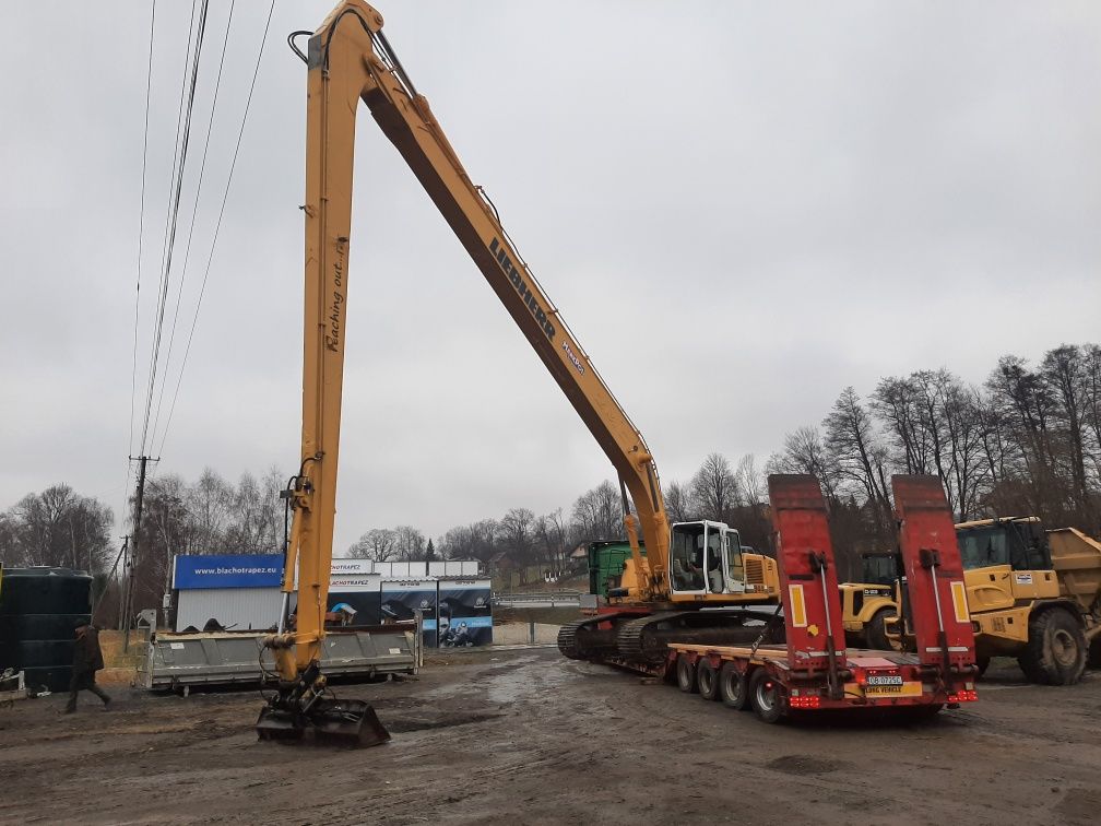 Koparka Long Reach Liebherr Długie ramię wynajem