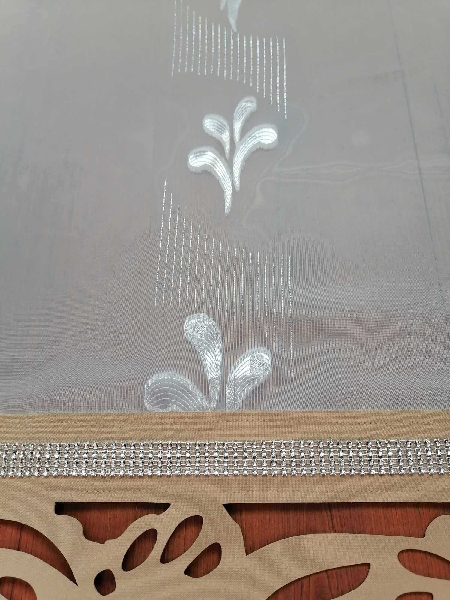Firanka,panel,ażur szer.120,wys.126cm,cyrkonie