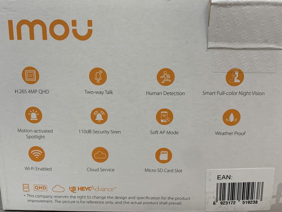 АКЦИЯ 4 Мп МЕТАЛЛ с СИРЕНОЙ Уличная Wi-Fi IP Камера Dahua IMOU 4Mp SD