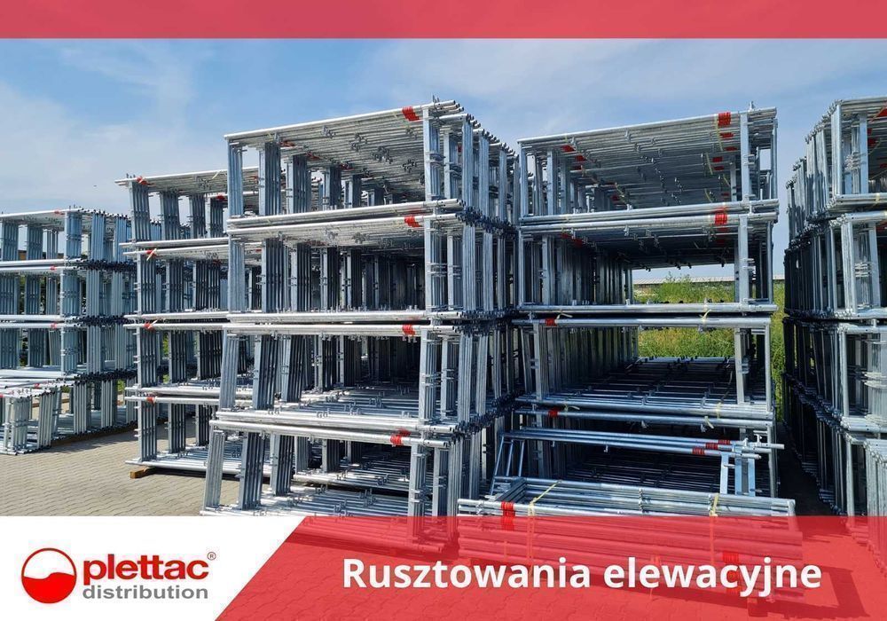 Rusztowanie elewacyjne PRODUCENT – pow. 90m2, wys.6m Plettac Pletak