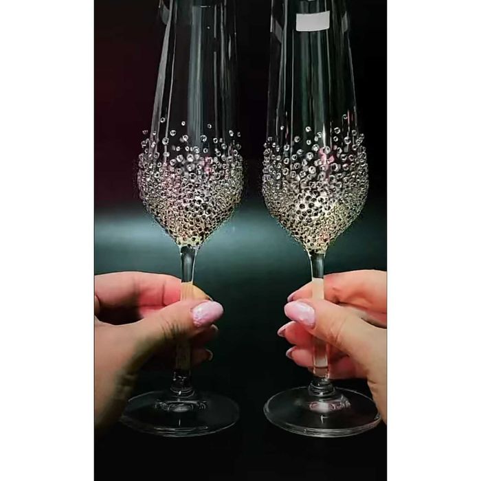 Стильные свадебные бокалы, свечи, весільні келихи, Пишите.