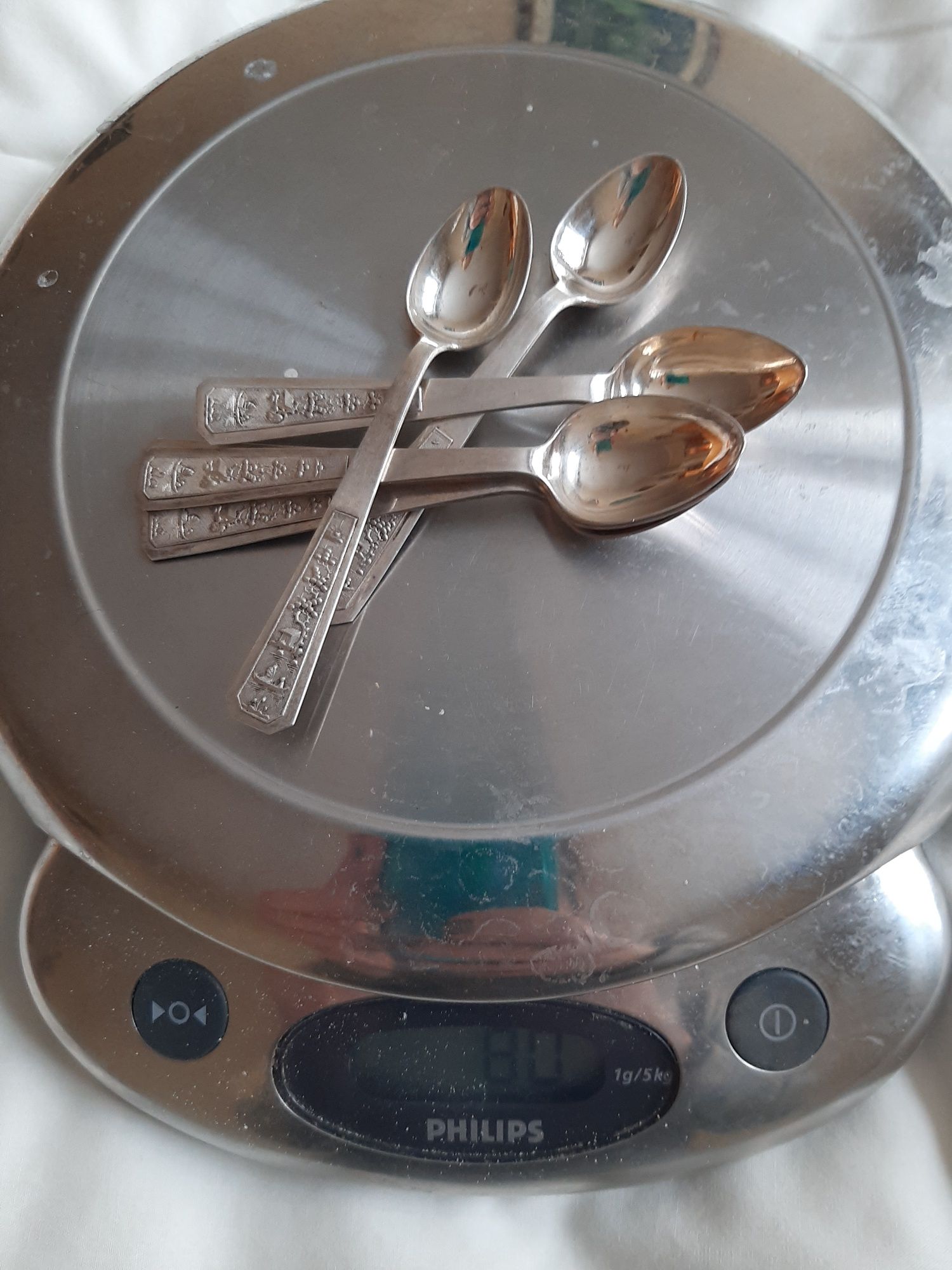 Srebrne łyżeczki do kawy komplet Wietnam XX w, 79 g, srebro pr.900