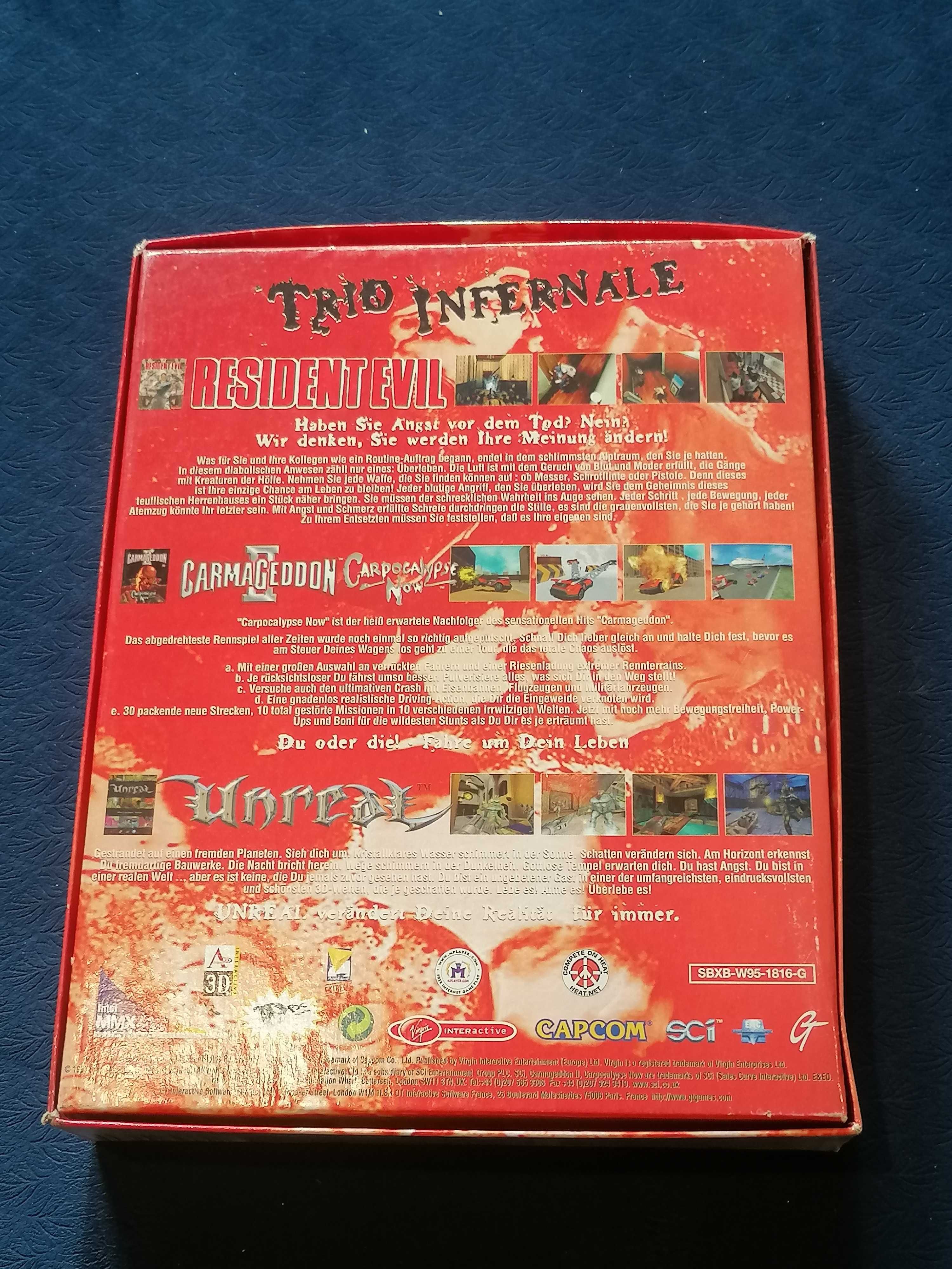 pc Trio Infernale (Resident Evil + Carmageddon2 + Unreal)