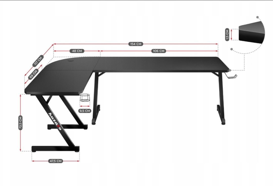Biurko gamingowe Huzaro