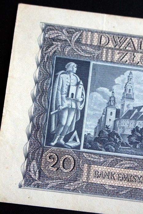 Banknot 20 zł 1940 rok seria H