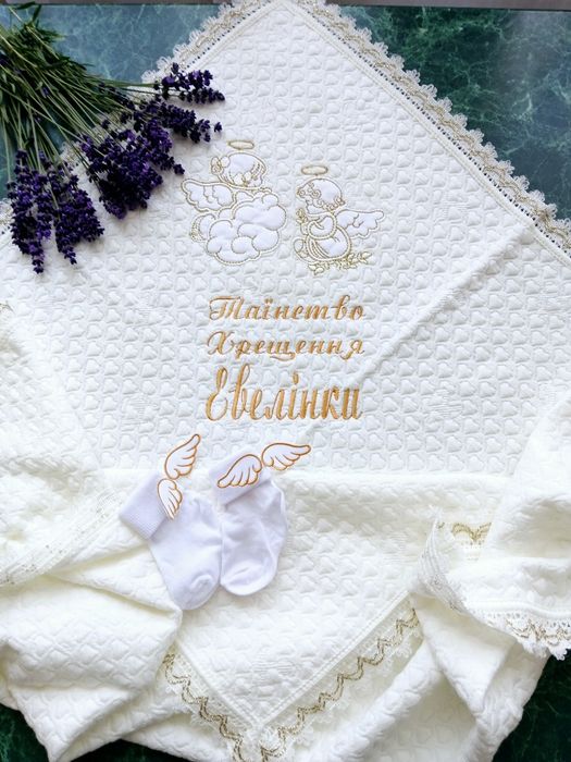 Свічки на хрестини з хустинками