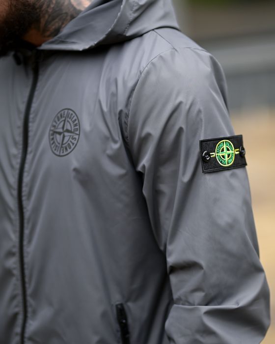 Ветровка Stone Island Плащевка Stone Island Курта Стон Исланд Серая