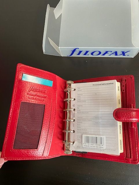 Filofax - Agenda em pele genuína vermelha