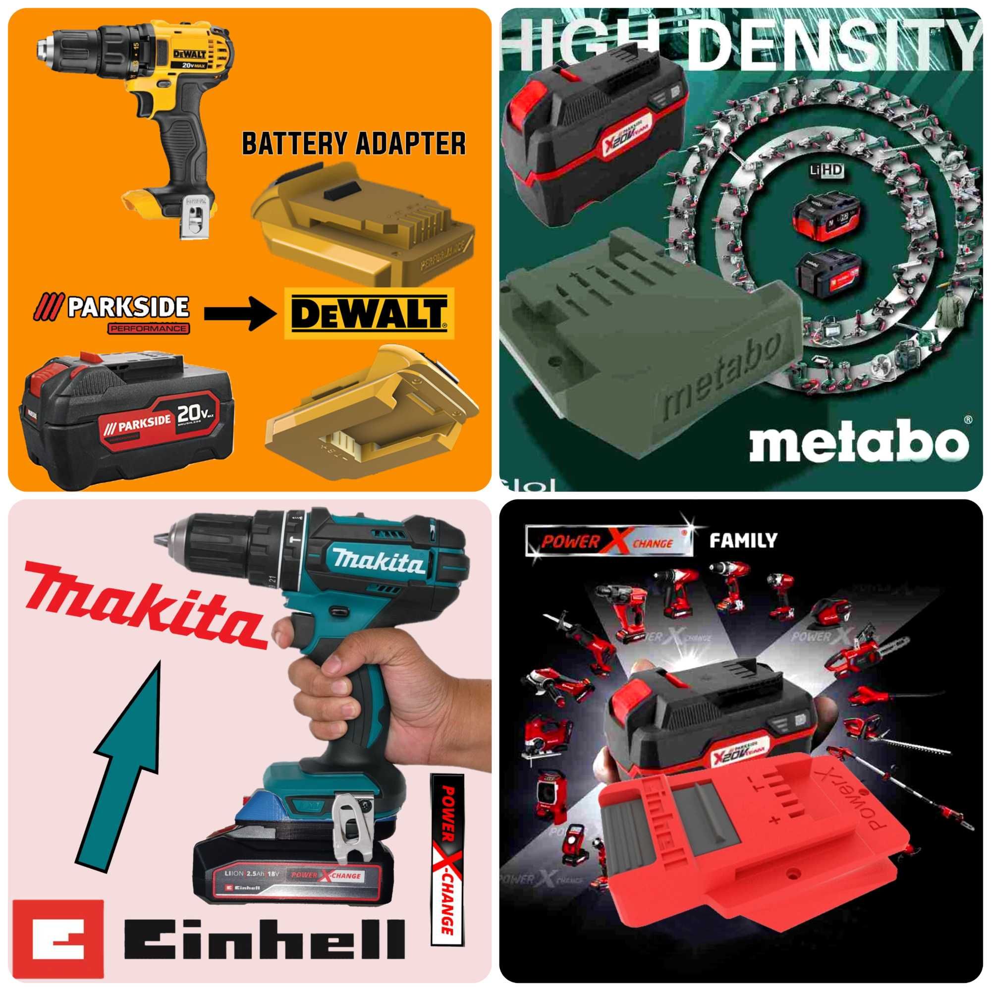 Адаптери та перехідники інструмент Dewalt Makita Einhell Parkside