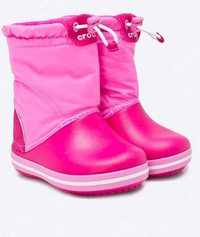Крокс зимние сапоги детские Crocs Kids LodgePoint Boot розовые