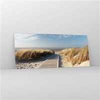Obraz na Szkle 125x50 cm - Za wydmą, Krajobraz, Morze, Plaża