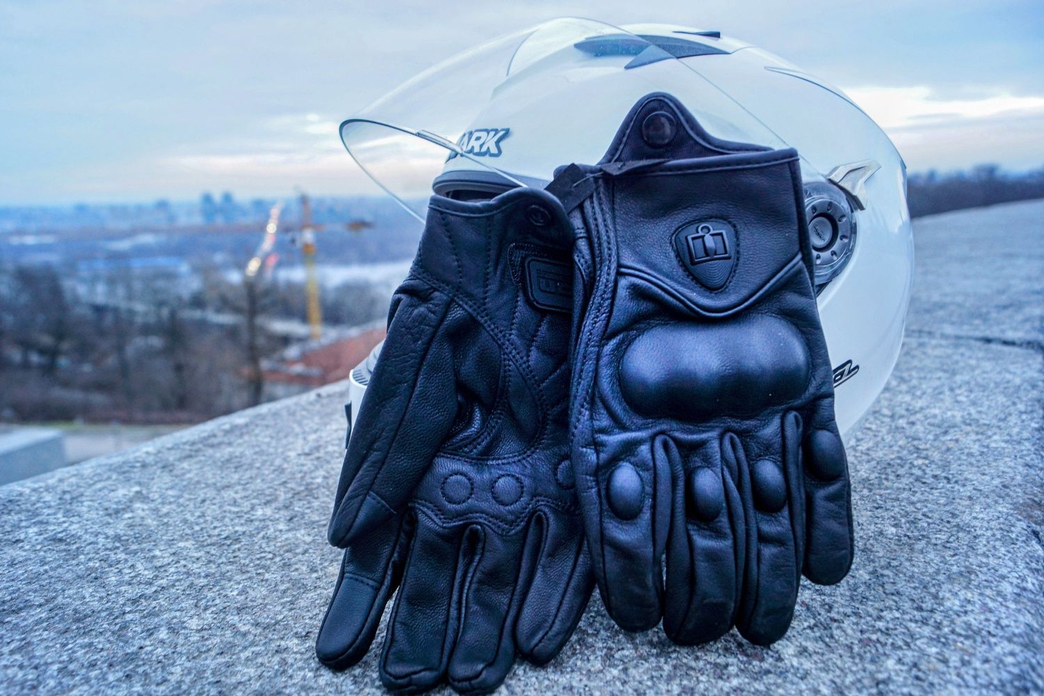 Мото рукавиці / Icon / шкіряні рукавиці для мотоциклів / мото перчатки