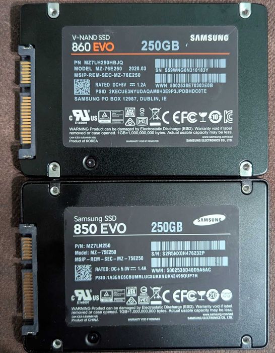 Samsung 850/860evo - PM893/863а   240-256gb !