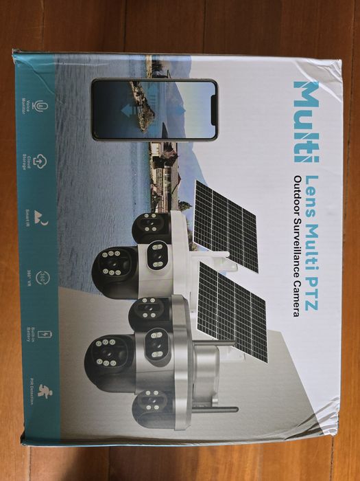 Camera Wi-Fi Solar | 4 Lentes 20Mp 10x Zoom Óptico | CCTV  Segurança