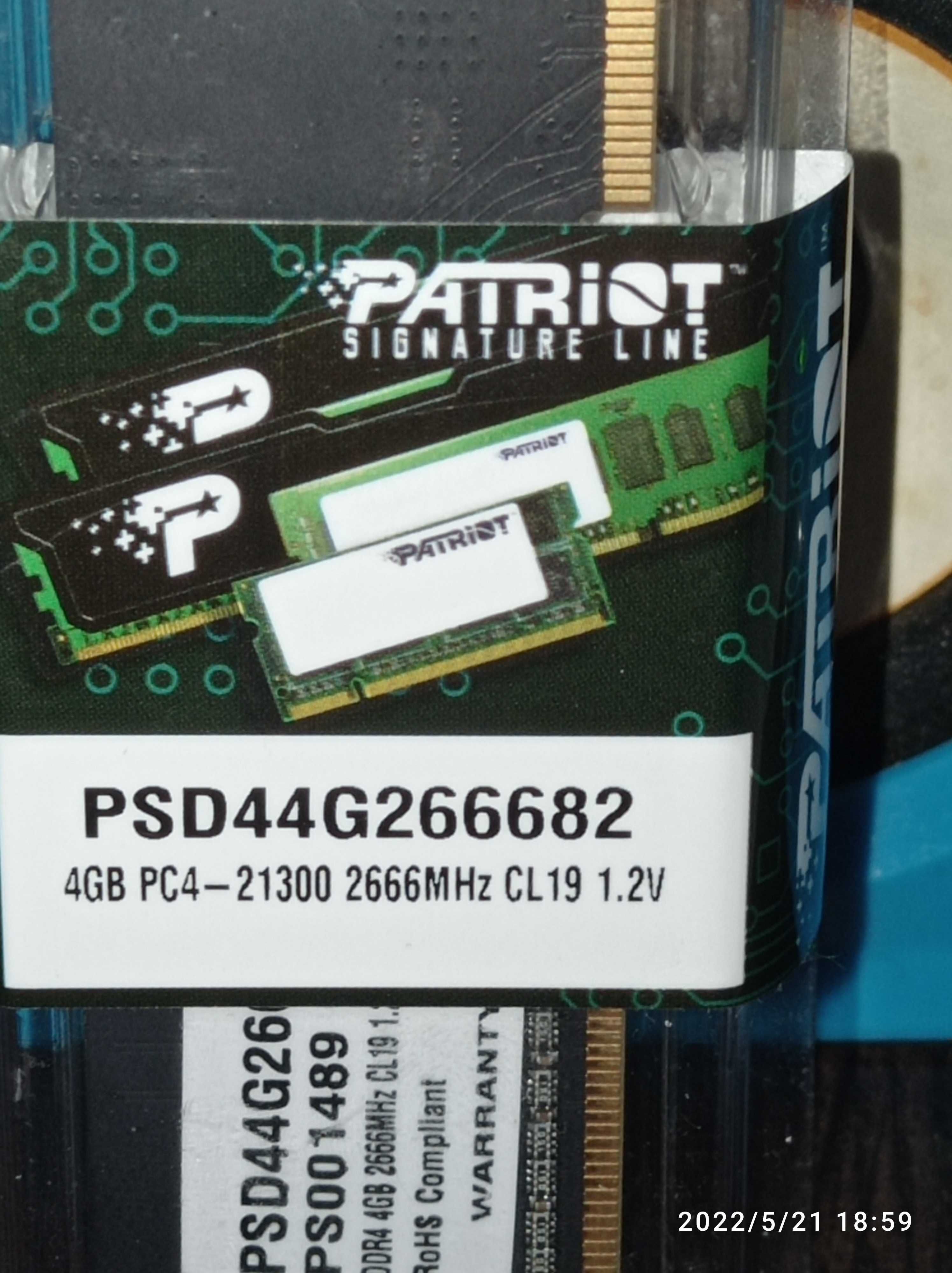 PATRIOT- 4GB PC4-2666MHz CL19  1.2V