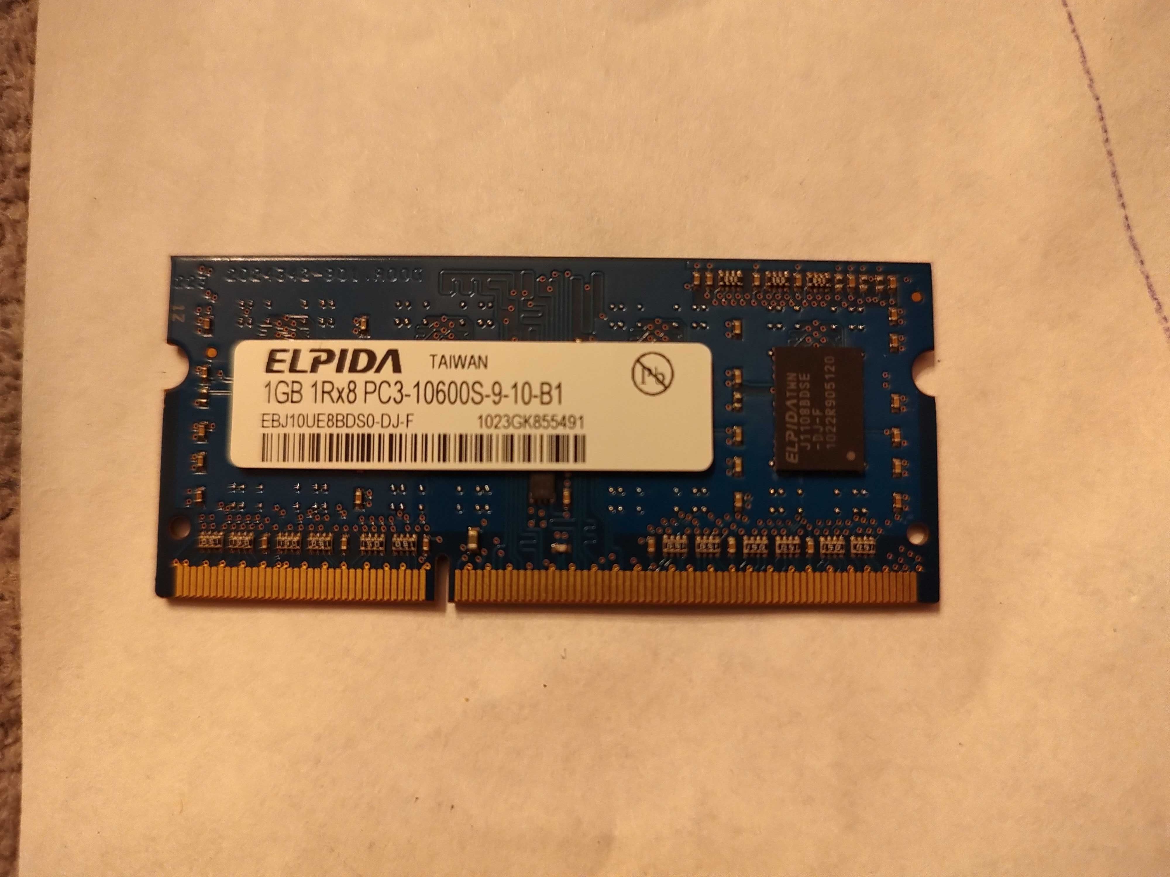 Pamięć RAM DDR3 do laptopa 2GB + 1GB
