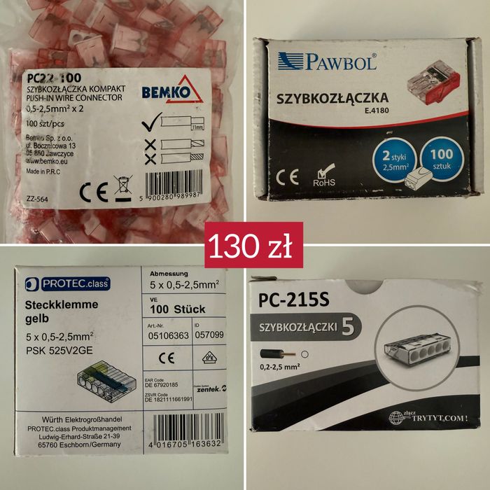 Szybkozłączki nowe 130 zl wszystko