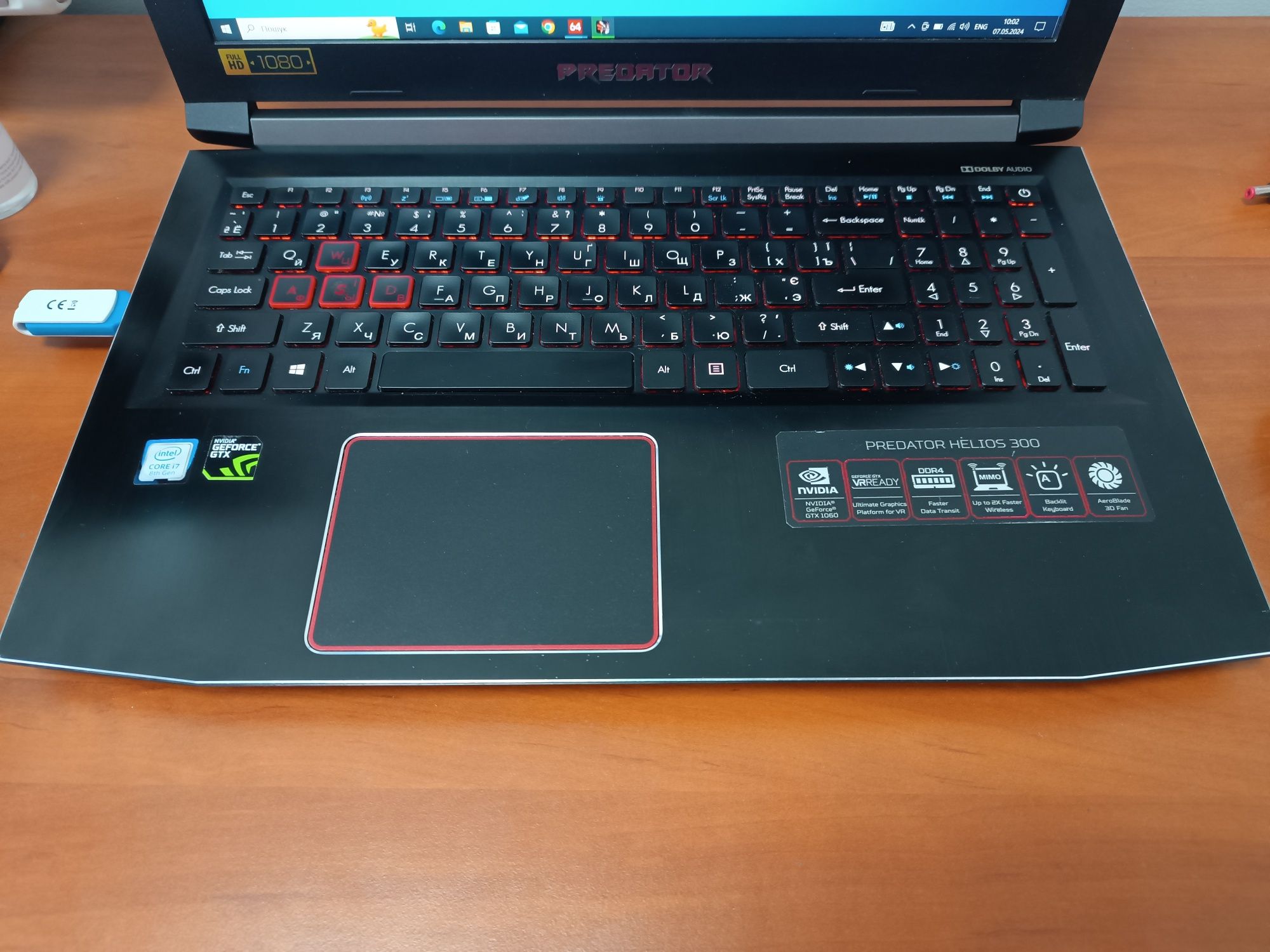 Ноутбук игровой Acer Predator i7-8750H/16GB/GTX1060 6GB/256GB/15.6