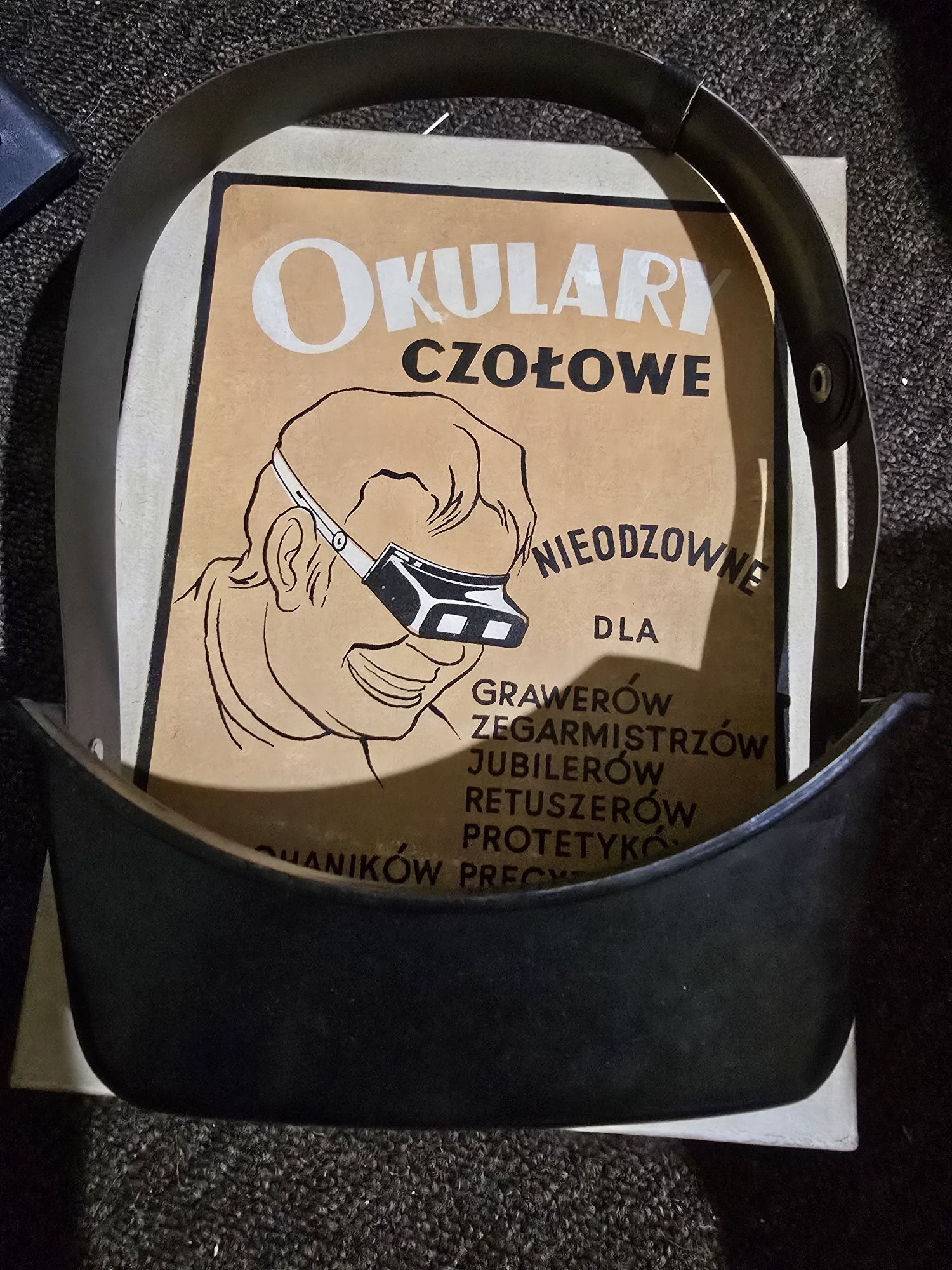 Lupa czołowa OC 1,25x - PRL - Zegarmistrz, Jubiler, Grawer