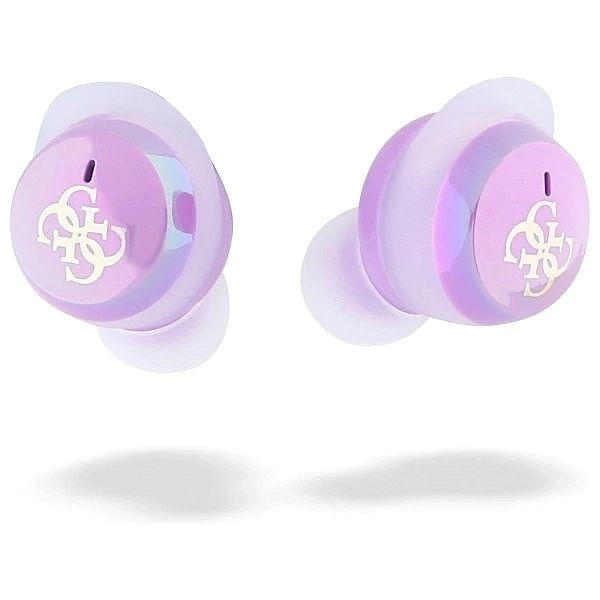 Słuchawki Guess 4G Printed Logo Bluetooth TWS + stacja dokująca - fiol