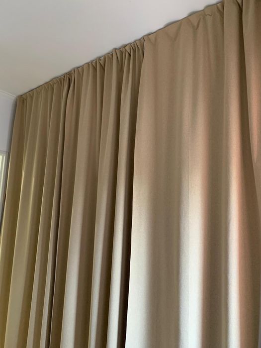 Cortinado Novo opaco, 1ud, bege/c/fita p/ franzir