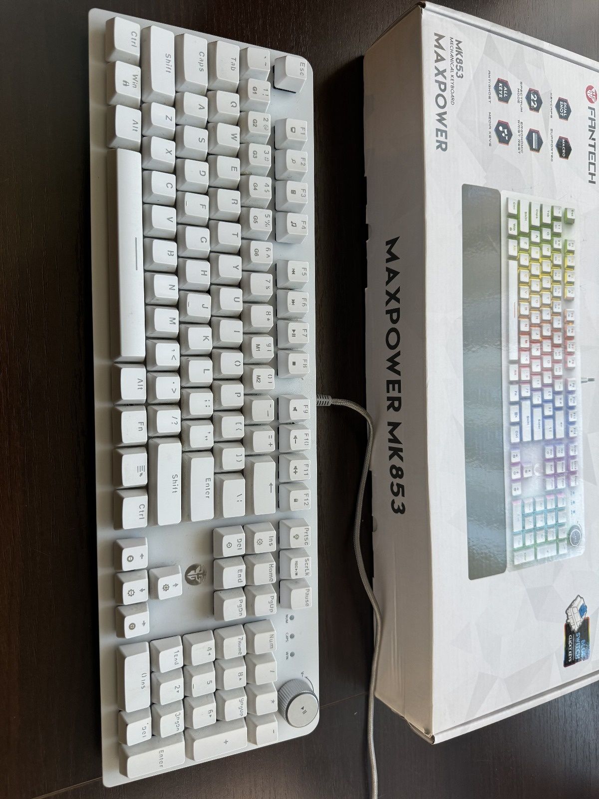 Klawiatura mechaniczna Fantech Max Power MK853 – RGB, pełnowymiarowa,