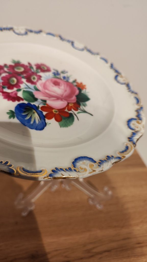 Miśnia Meissen talerz dziewiętnasty wiek kolekcjonerski antyk porcelan