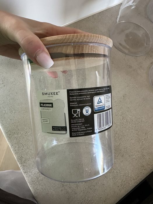 Pojemniki plastikowe do przechowywania 6 sztuk 1,2 l