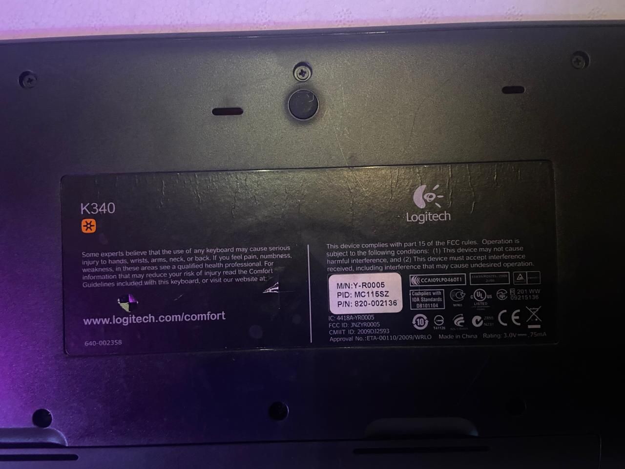 Беспроводная клавиатура Logitech K340