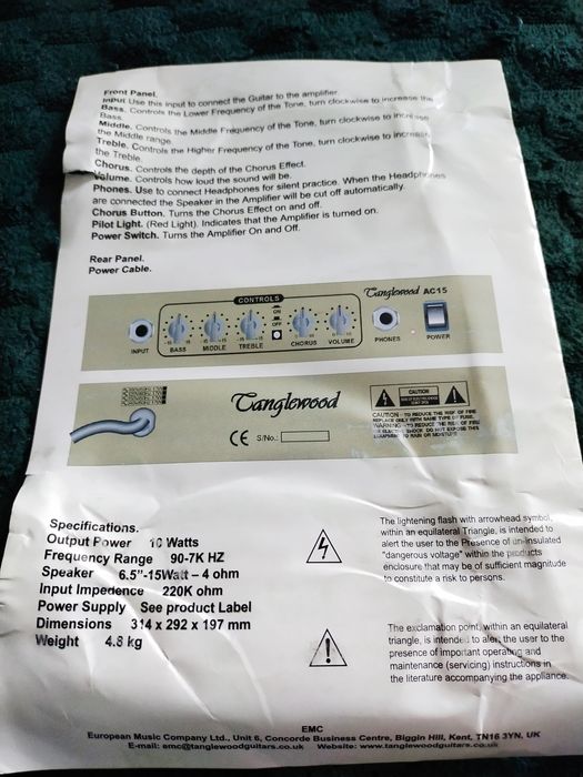 Piecyk gitarowy firmy  Tanglewood