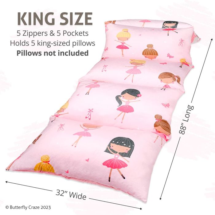 Butterfly Craze Pokrowiec na Poduszkę Podłogową Różowy 85 x 220 cm