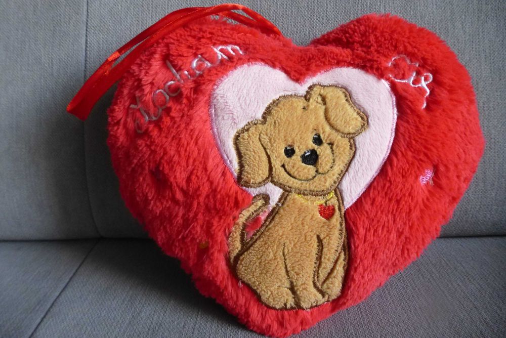 Maskotka zawieszka Piesek Serce Kocham Cię - 21cm