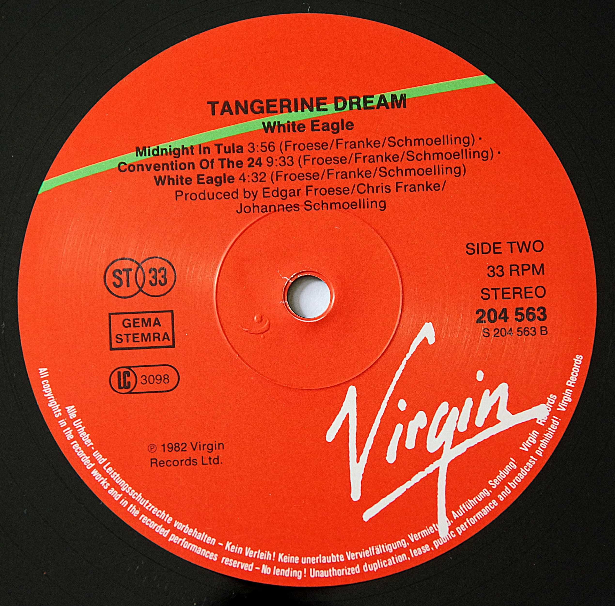 Tangerine Dream – White Eagle LP 1982  1-sze wyd. Germany