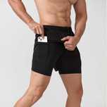 Short Desportivo / Fitness - Bolsos, Forro Duplo, Secagem Rápida - XL