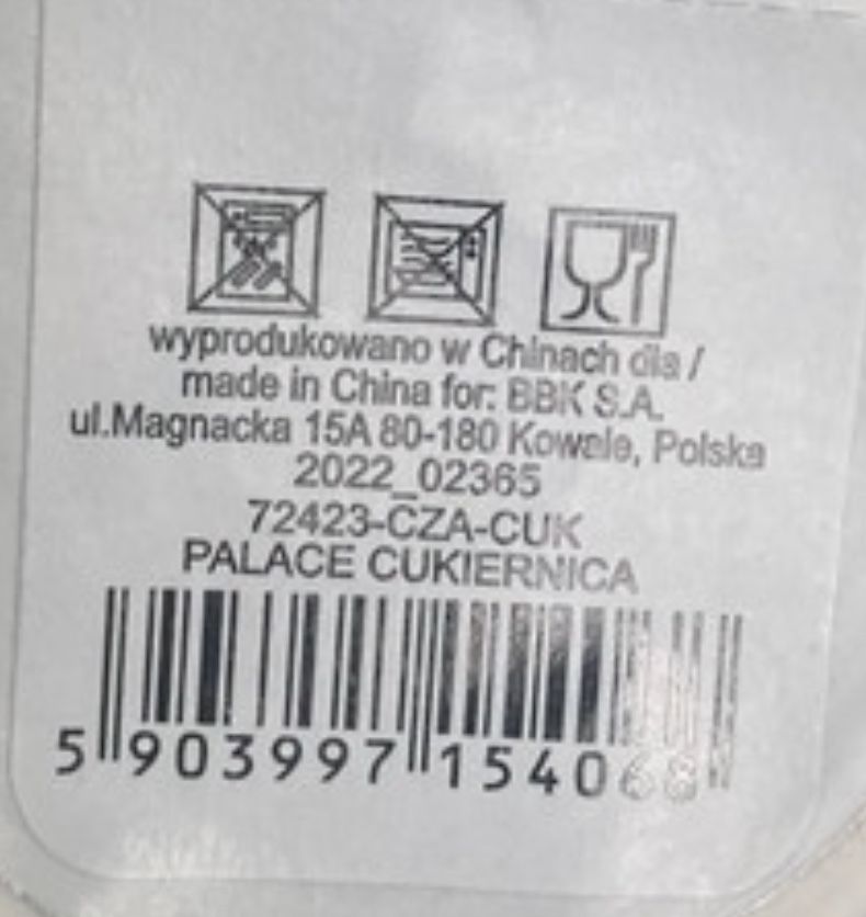 Cukiernica Palace pojemnik biała koronkowy czarny wzór Home&you