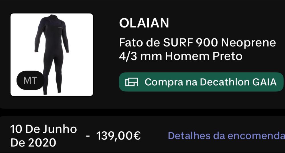 Fato Surf OLAIAN 900 neoprene 4/3mm