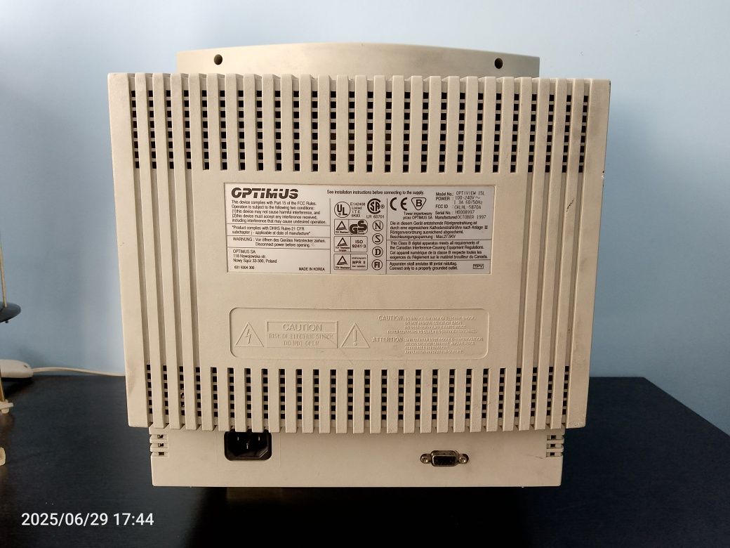 Retro monitor kineskopowy CRT Optimus Optiview 15L