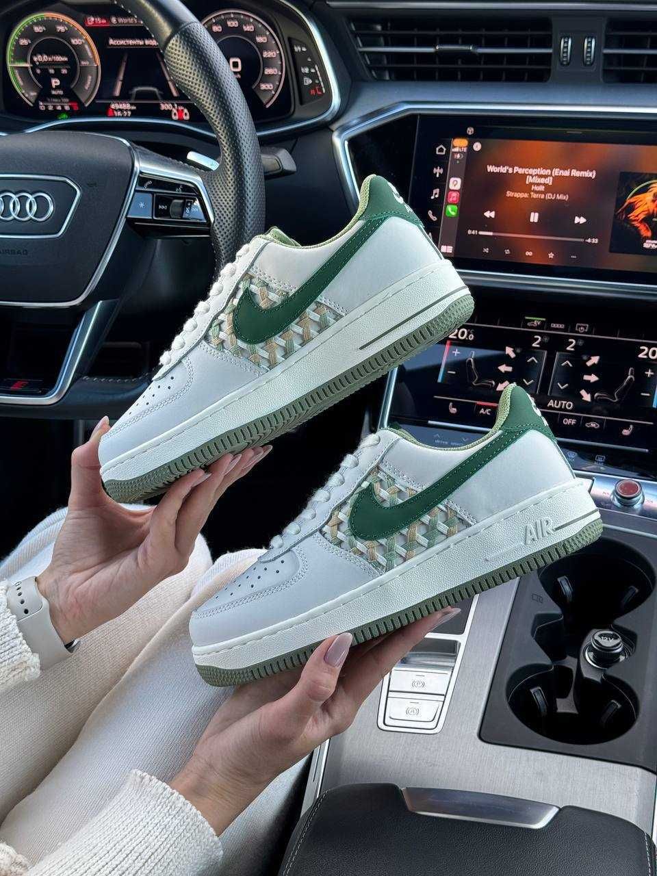 Жіночі кросівки найк аір форс Nike Air Force 1 Light Grey Green 36-41