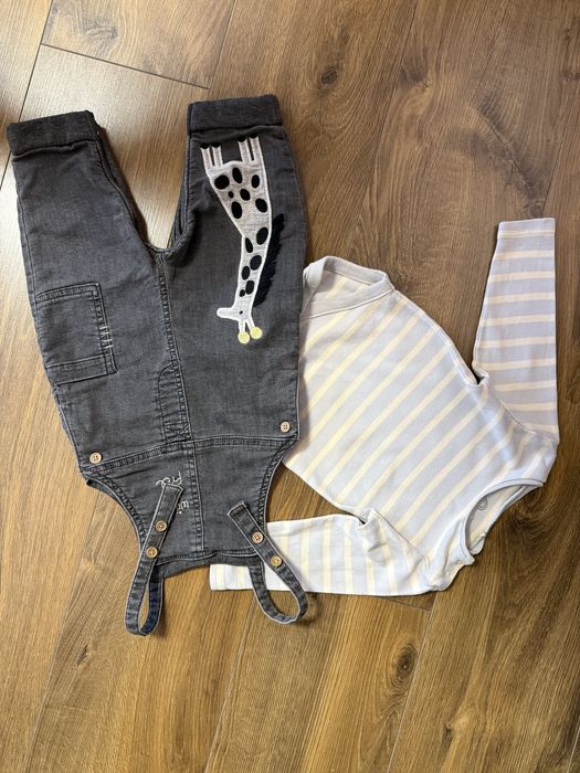 Джинсовий комбінезон next, набір некст, джинси і боді