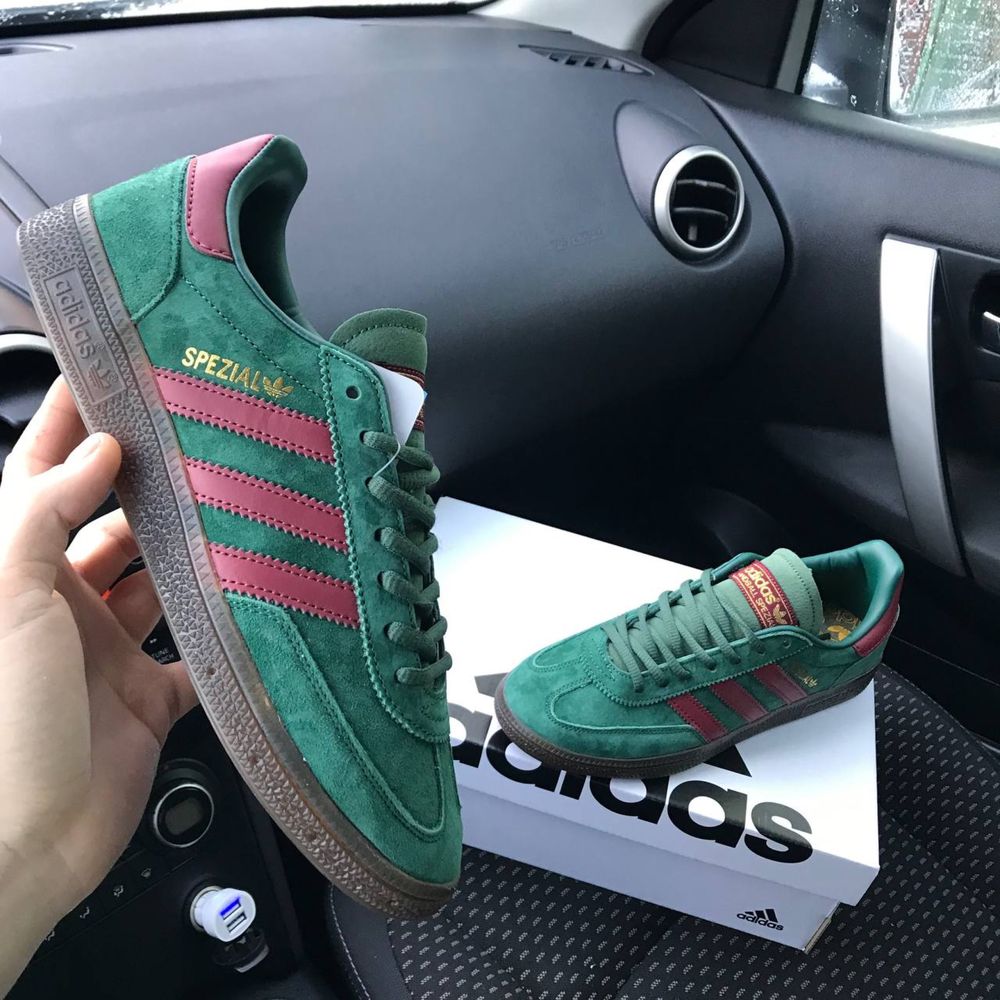 Чоловічі кросівки адідас спезиал зелені Adidas Spezial Green Red